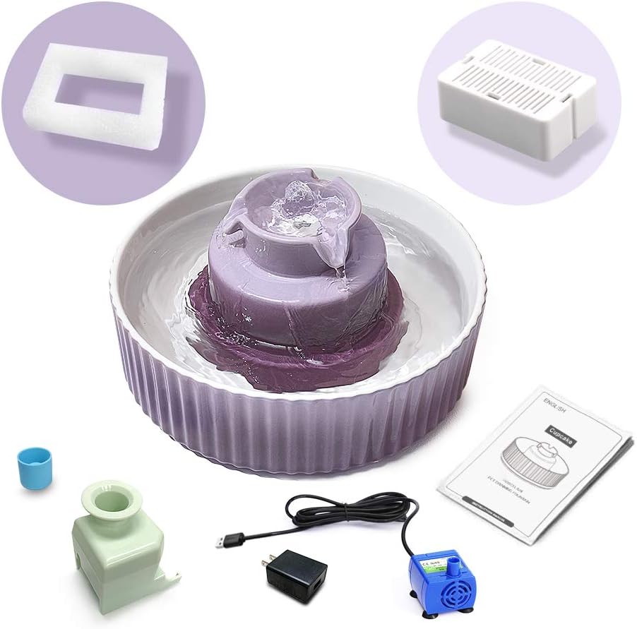 Cat Water Fountain: Cepheus Pet Drinking Fountain-2.1L/71oz Cat Fountain-Auto...