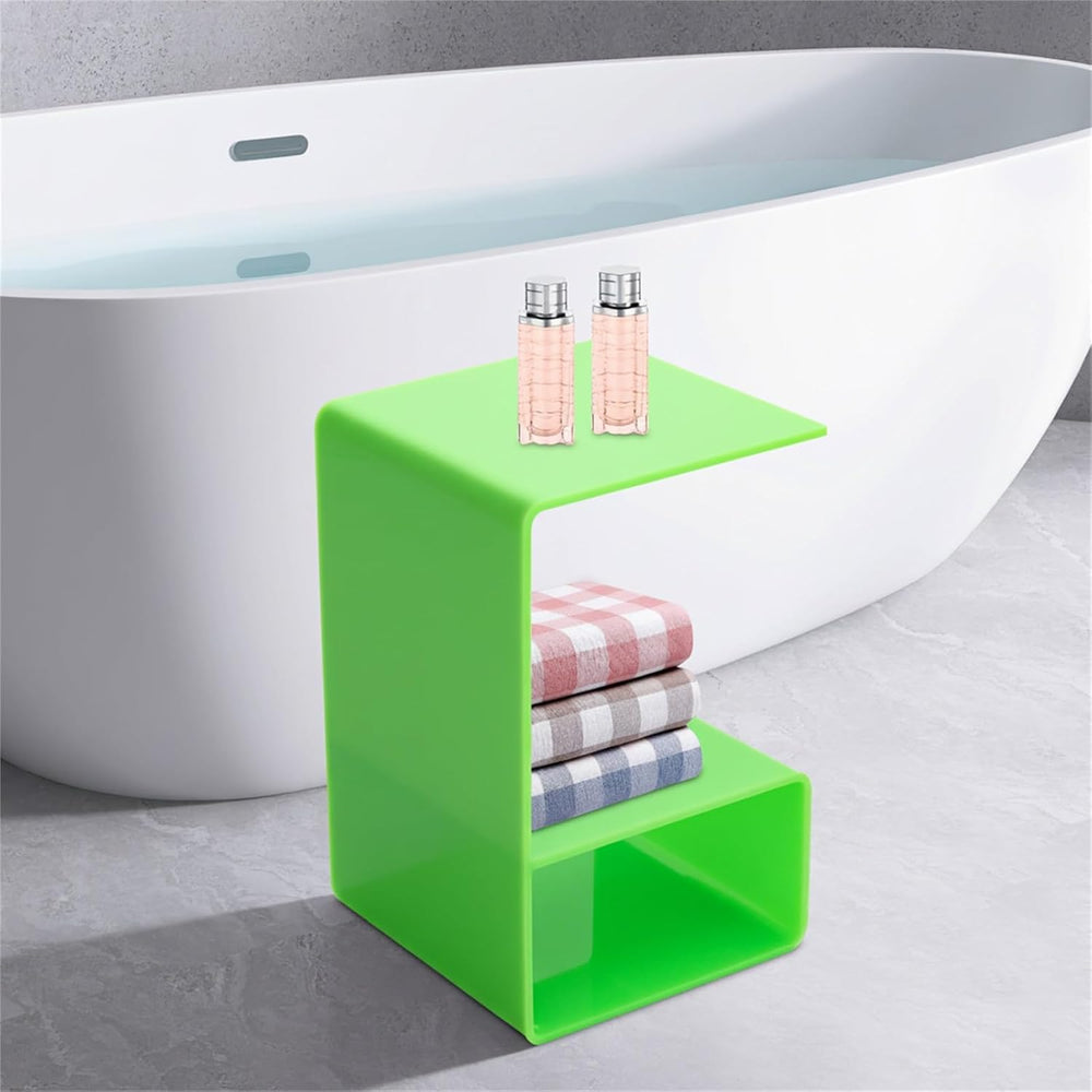 Acrylic End Table, 3-Tier Side Table for Small Spaces, Modern Translucent Des...