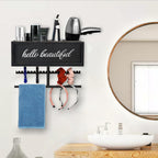 Rustic Hair Dryer Holder Wall Mounted,Hair Styling Tools & Accessories Organizer,Bathroom Supplies & hot Tools vanities Organizer Caddy,for Storage Flat Iron,Blow Dryer,Curling Iron,Towel