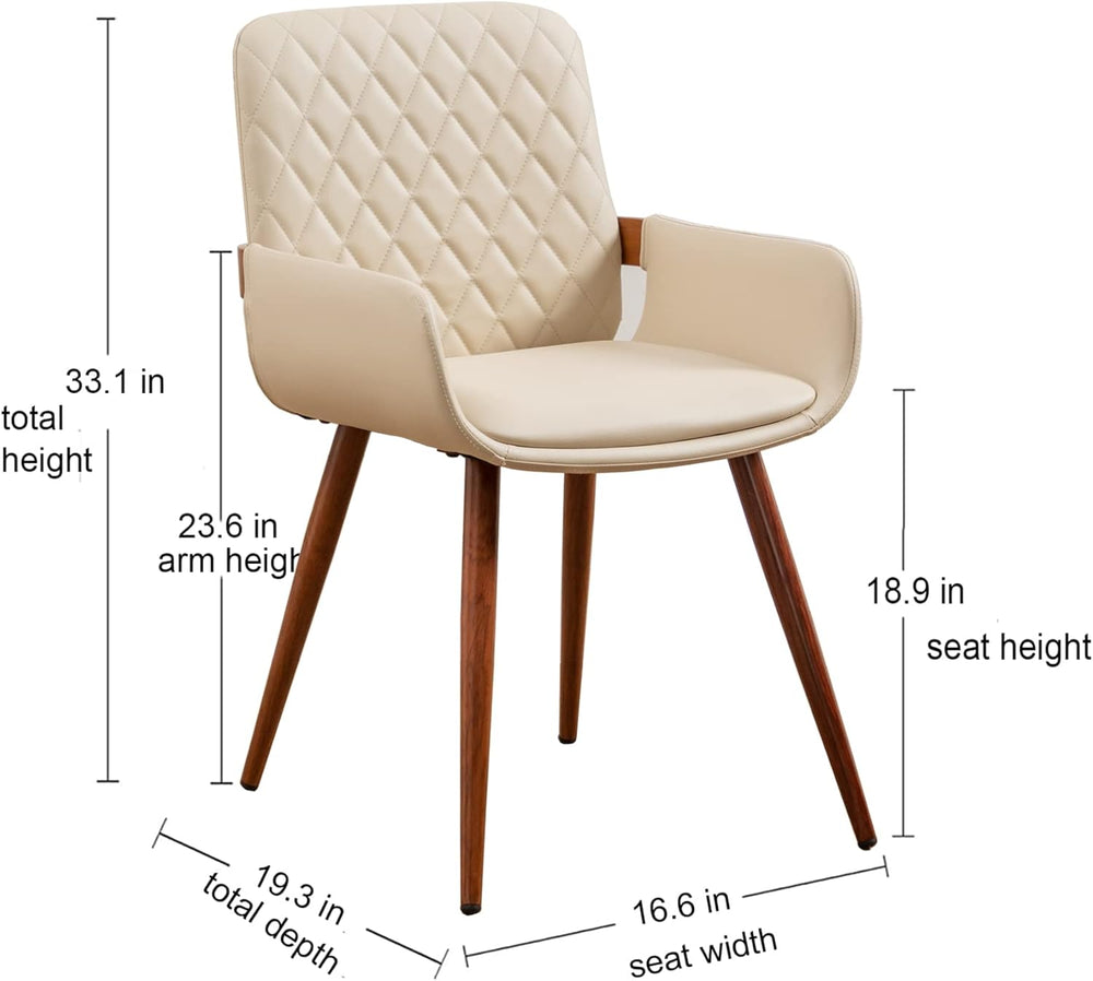 LUNLING Mid Century Modern Faux Leather Dining Room Chairs,Upholstered Seat M...
