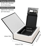 Leather Book Safe (Size 10.79"×7.72"×1.97") Real Paper Secret for Jewelry, Money and Cash, Diversion Book Safe,Hollow with Hidden, Key Lock (L, Bible-Key)