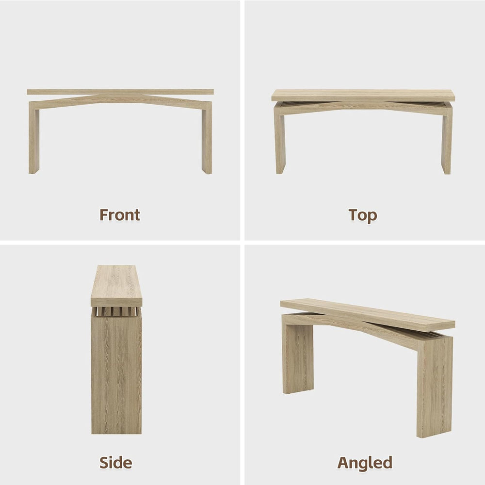 Epecoya 63 Inch Console Table for Entry Way Modern, Light Tan Wood | Farmhous...