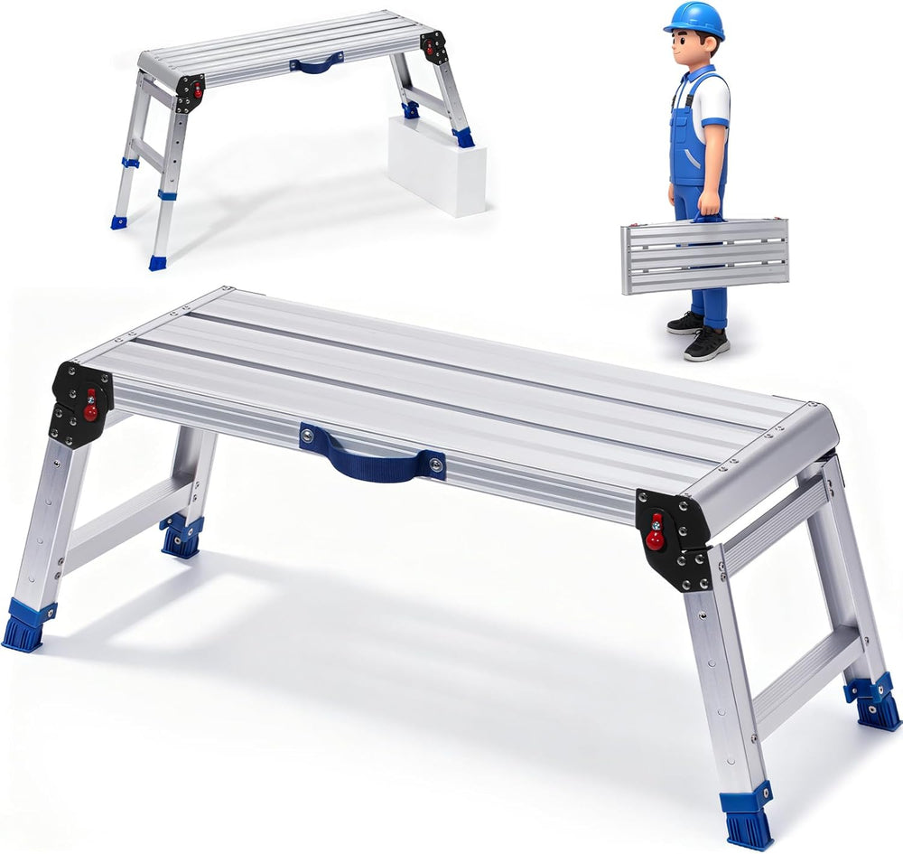 Aluminium Work Platform 660 Lbs, Portable Scaffolding Platform with One-Touch...