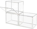 Clear Stackable Plastic Storage Bins with Magnetic Lid, Dustproof Book & Cosmetic Display Cases, Large Figures Collectibles Showcase, Shoe Box, Protection Organizer (Clear-L-3 Pack)