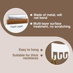 Wall Necklace Organizer Holder: Wall Mounted Jewelry Hanging Storage Necklaces Display Hanger White