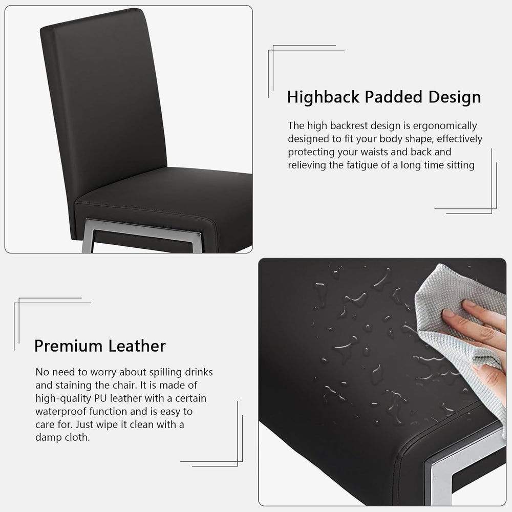 Modern Dining Chair Set of 2, Comfortable Dining Chair with Thick Cushions | ...
