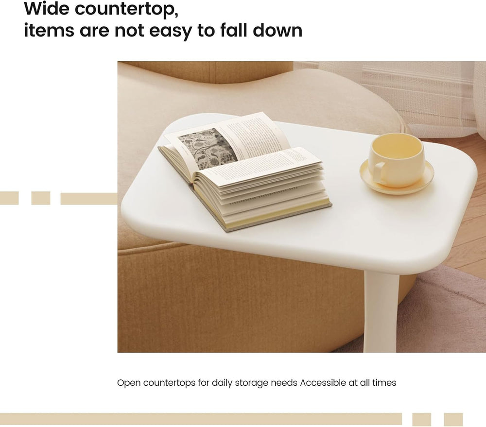 Guyii White End Table Small Side Table for Couch Modern Sofa TableLiving Room...
