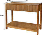Fluted Console Table with Storage, 48" Long Entryway Slim Sofa Table Behind Couch Entry Tables, Narrow Wood Hallway Modern Living Room Couch Foyer Entrance Tables Brown