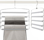 TOPIA HANGER Pants Hangers Space Saving, Swing Arm Pants Organizer for Closet, Non-Slip Foam Padded Organizer Hanger for Multi Slacks, Jeans, Trousers, Skirts, Scarfs (Grey)-2 Pack,CT08G