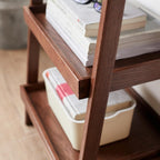 100% Solid Oak 3 Tier Ladder Shelf, Small Bookshelf, Ladder Bookshelf, Bookcase with Stable Frame, Small Table for Living Room Bedroom(Natural, 12.6" L x 17.72" W x 31.5" H) (Wood)