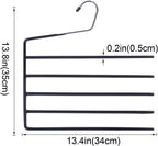 Nature Smile Pants Hangers 3pack, Heavy Duty Multi Layers Space Saving Slack Hangers,Non Slip 5 Tier Open-Ended Pants Hanger Closet Storage Organizer for Garden Flags Trousers Jeans Scarf