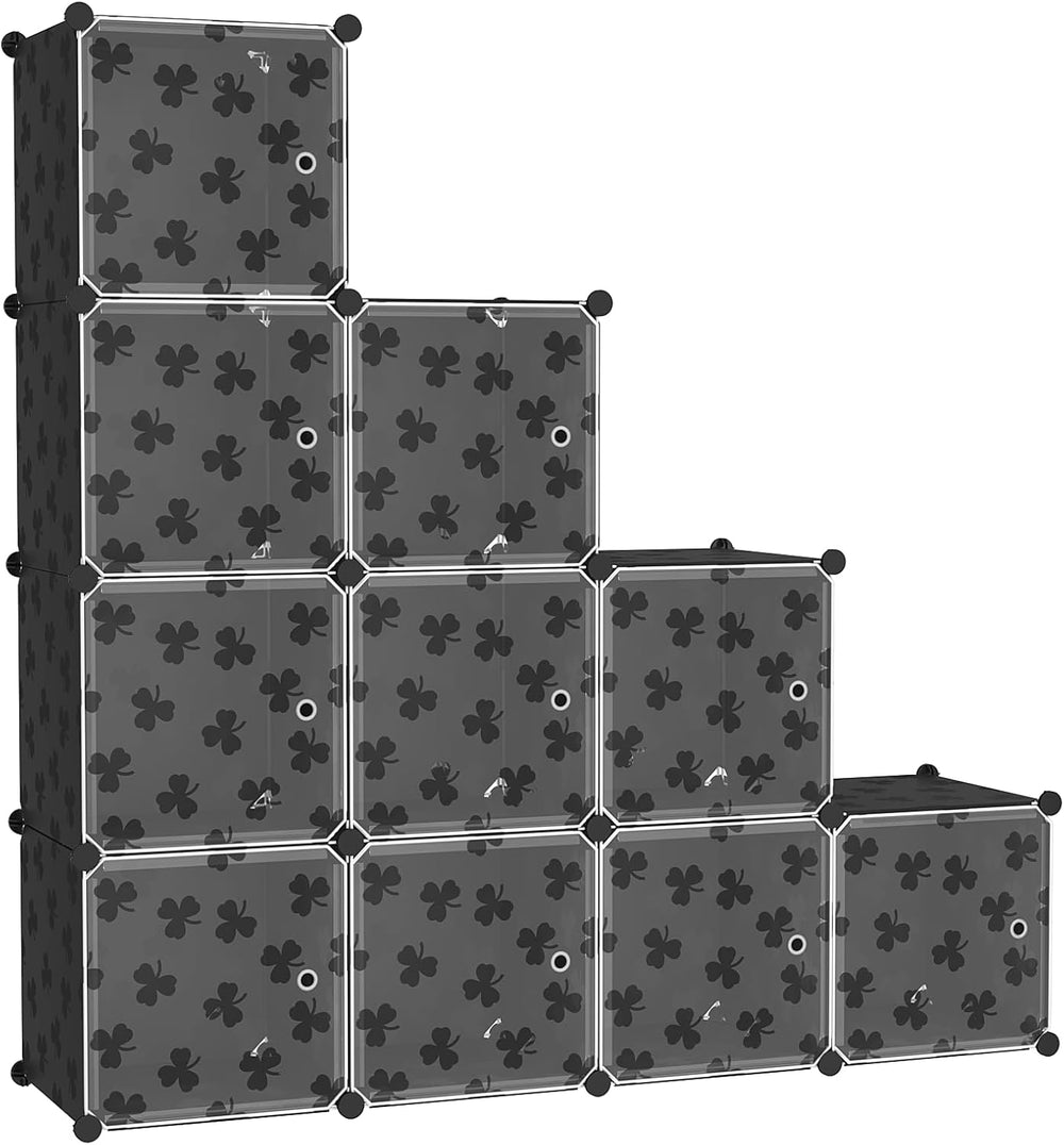 C&AHOME Cube Storage Organizer with Doors, 10-Cube Shelves, DIY Plastic M...
