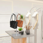 Polmart Countertop Adjustable Double-Hanger Display Stand for Hangbag, Wreath and Crafts, Silver