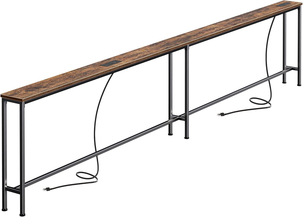 SUPERJARE 110.2 Inch Sofa Table with 2 Power Outlets and USB-C Port | 5.9 Inc...