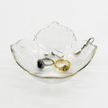 Flower Small Ring Dish, Glass Jewelry Tray for Women, Room Decor Jewelry Plate, Trinket Dish, Engagement Ring Holder, Bathroom Nightstand Ring Bowl for Earrings, Gifts, Key Dish