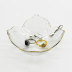 Flower Small Ring Dish, Glass Jewelry Tray for Women, Room Decor Jewelry Plate, Trinket Dish, Engagement Ring Holder, Bathroom Nightstand Ring Bowl for Earrings, Gifts, Key Dish