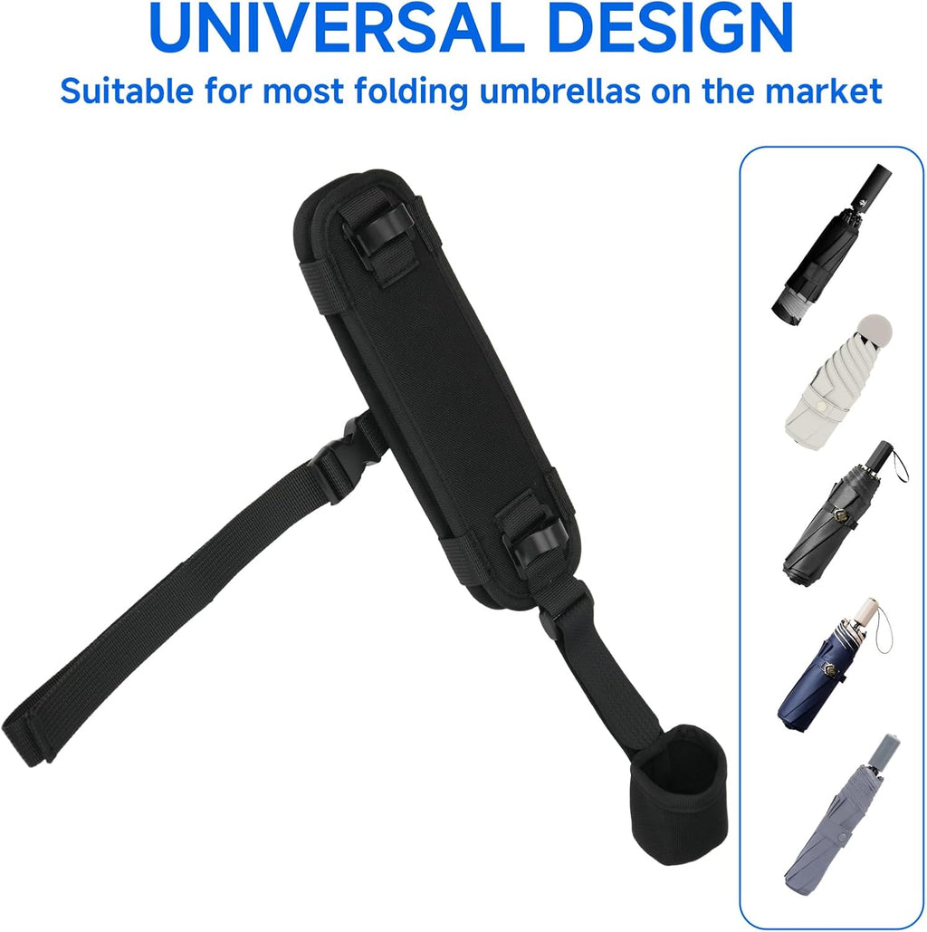 Homakover Hands-Free Backpack Umbrella Clip Holder, Rain Stand Bracket Mount for Outdoor Hiking Fixed, Fit for Most Standard Backpack Shoulder Strap