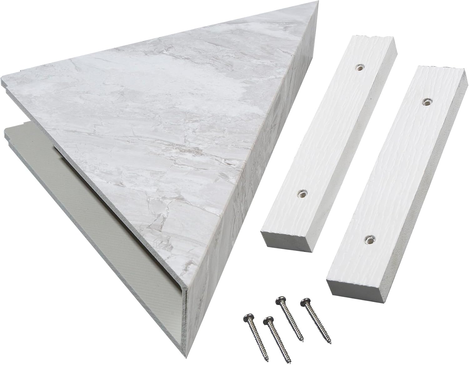 Palisade Vinyl Waterproof Corner Shower Shelf in Iced Pewter/Urban Fjord