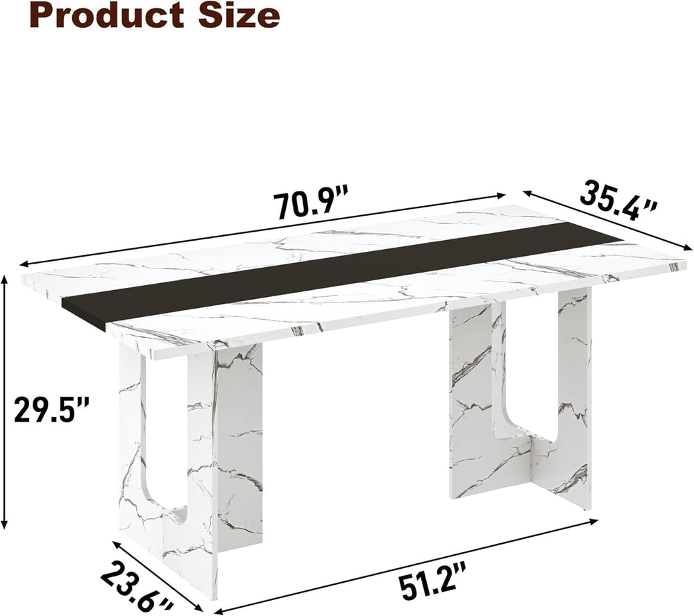 St.Mandyu 71 Inch Rectangle Dining Table for 4-8 People, Long Kitchen Dinner ...