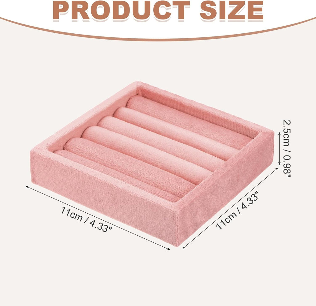 uxcell Stackable Jewelry Storage Tray, Jewelry Tray Drawer Organizer, Small Display Box for Earrings, Necklaces, Rings and Bracelets, Light Pink