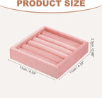 uxcell Stackable Jewelry Storage Tray, Jewelry Tray Drawer Organizer, Small Display Box for Earrings, Necklaces, Rings and Bracelets, Light Pink