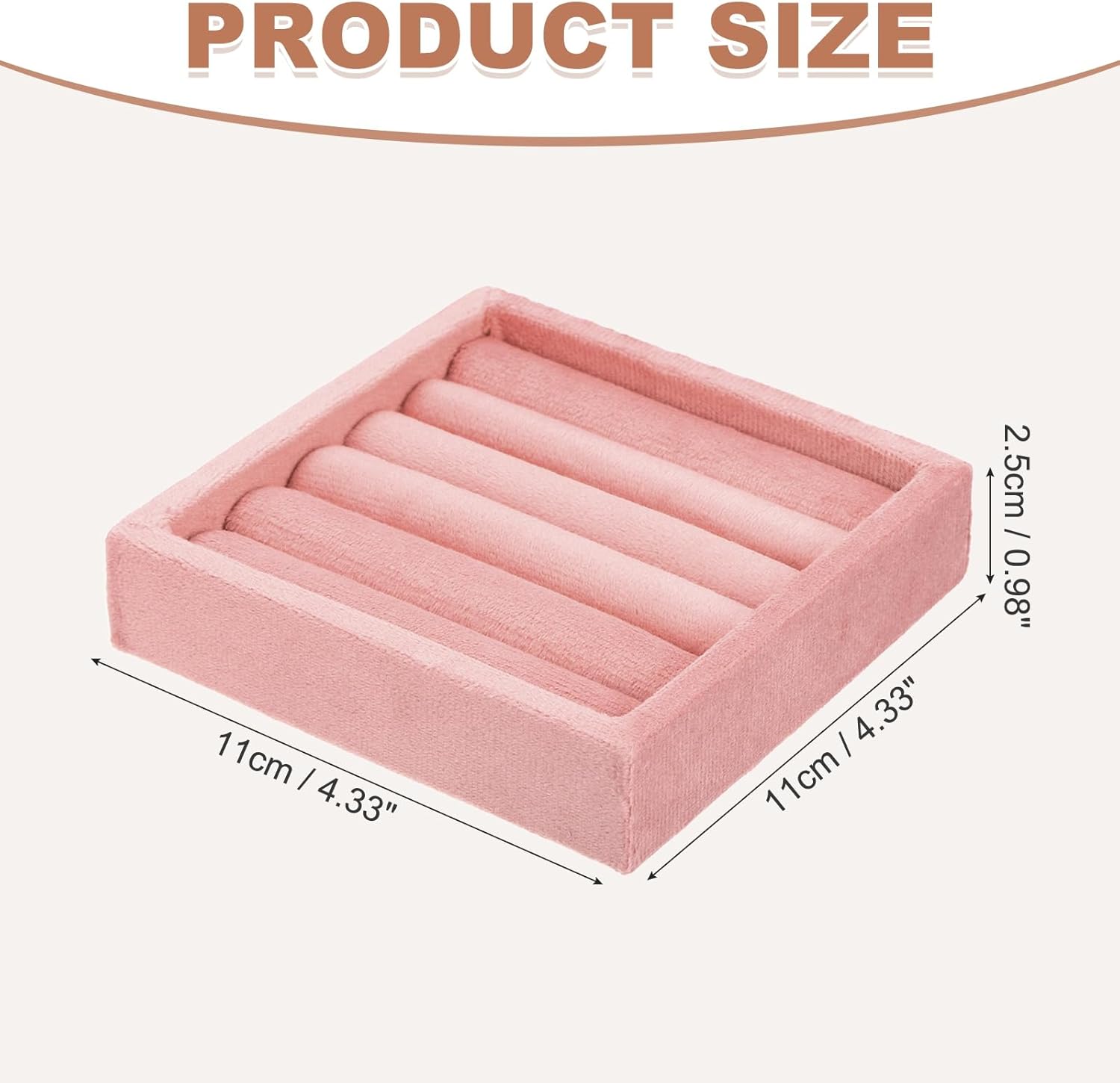 uxcell Stackable Jewelry Storage Tray, Jewelry Tray Drawer Organizer, Small Display Box for Earrings, Necklaces, Rings and Bracelets, Light Pink