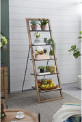 5 Tier Ladder Bookshelf, A-Frame Wooden Ladder Shelf, Freestanding Display Plant Stand for Living Room, Bedroom