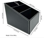 AgentMoon Classic Remote Control Holder,Professional Slope Design Imitation Suede Fabric Storage Box,3-Compartment Desk Clutter Organizing Box.6.3x5.1x5.2 inches,10.8oz/308g(Black 1PCS)