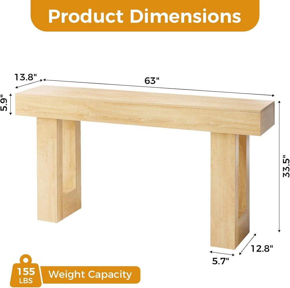 DUMOS 63" Long Narrow Farmhouse Console Table for Entryway | Entryway Ta...