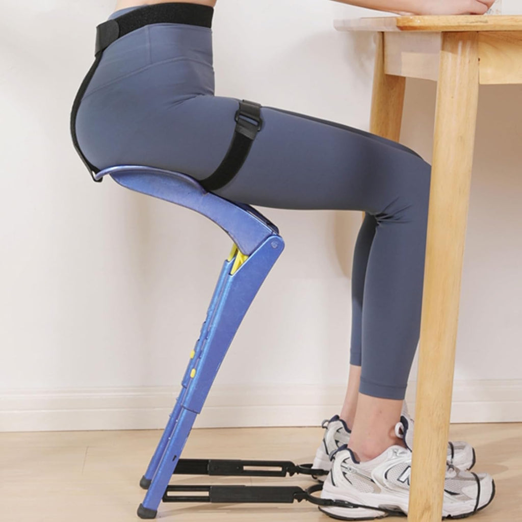 Adjustable Chairless Wearable Invisible Chair,Invisible Chair Wearable Exoskeleton Human Wearable Seat,Anywhere Camping Folding Stool Withstands 150kg,Black