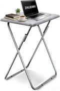 Tv Trays Folding Tv Table, Dinner Table for Eating with Sturdy Metal Frame, Small Foldable Snack Trays Table for Living Room, Couch,Sofa, Bed, No Assembly Required (White Marble)