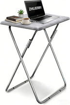 Tv Trays Folding Tv Table, Dinner Table for Eating with Sturdy Metal Frame, Small Foldable Snack Trays Table for Living Room, Couch,Sofa, Bed, No Assembly Required (White Marble)