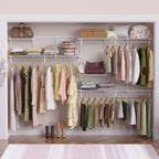 ClosetMaid ShelfTrack Wire Closet Organizer System Adjustable from 7 to 10 Ft, with Shelves, Clothes & Wire Hanging Shelf Basket for Storage, Organization in Closet or Pantry