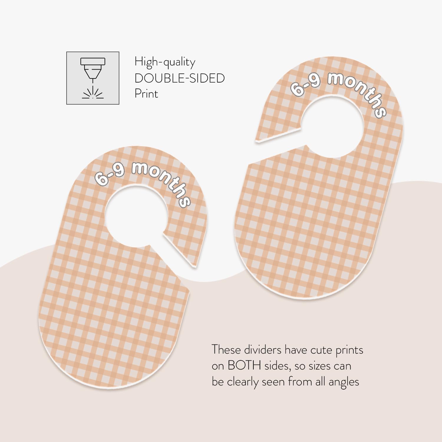 Eli with Love Baby Closet Dividers (Gingham) - Ideal Baby Clothes Dividers – Organize Nursery Closet Hangers by Size/Age