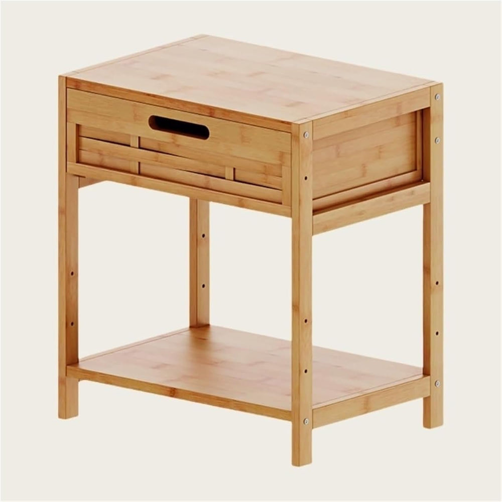 Side Table with Drawer and Open Storage End Table Nightstand Bedside Tables N...