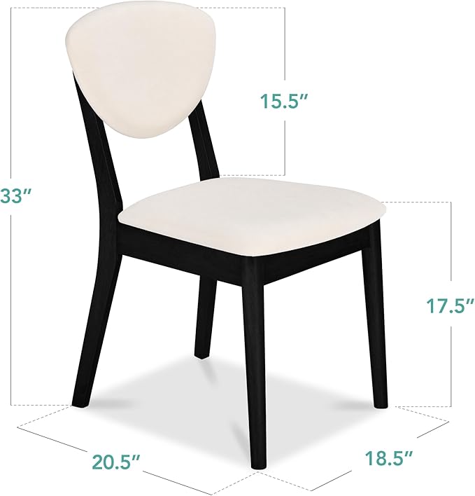 Best Choice Products Dining Chairs Set of 2, Mid-Century Modern Upholstered W...