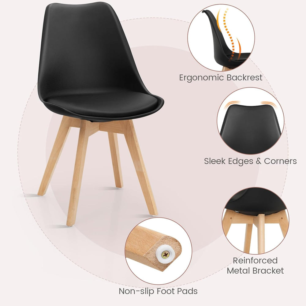 Tangkula Round Dining Table Set for 4, Kitchen Table Set with Padded Seat &am...