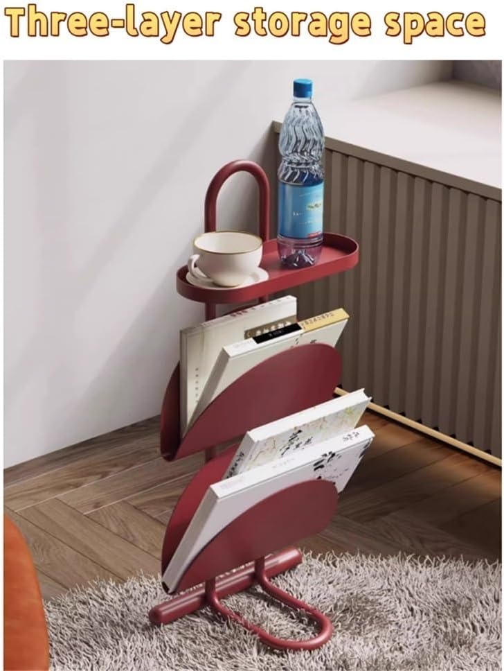 Stylish Iron Multi-Functional Side Table, End Table with Stable Base, Small N...