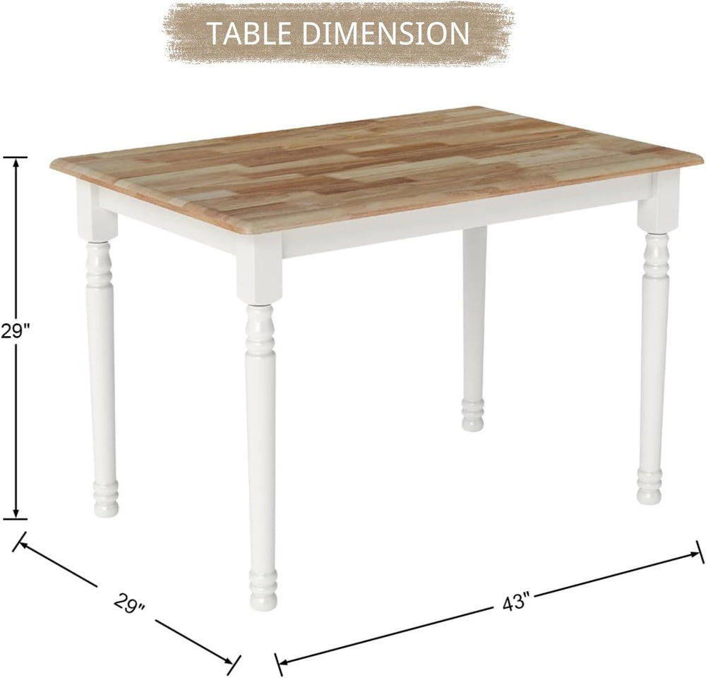 chairus 43" Wood Dining Table for 2-4, Rectangular Kitchen Table with Tu...