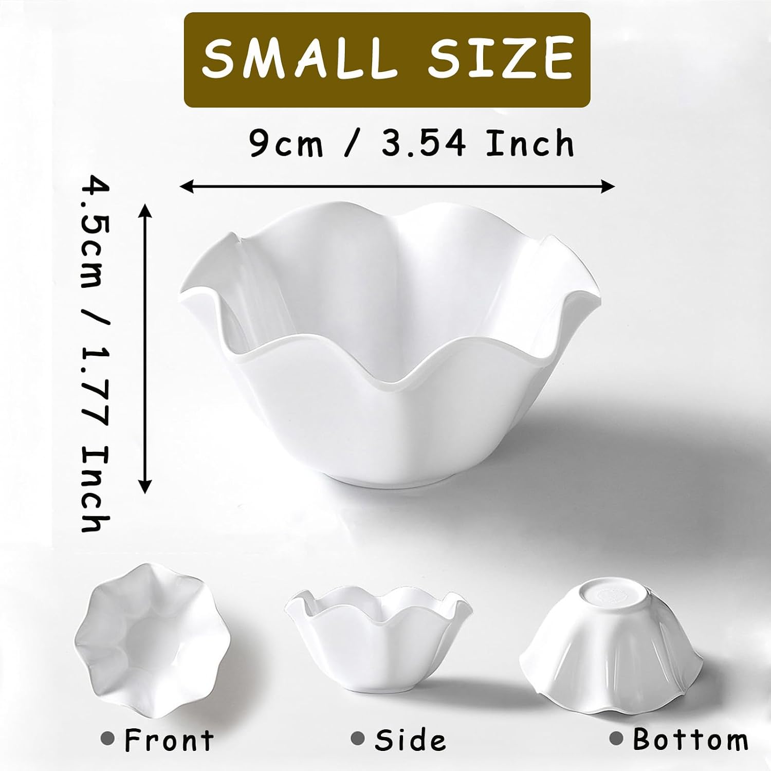 White Flower Jewelry Dish, 3.5″ Lotus Jewelry Bowl Ring Holder, Ceramic Jewlery Tray Cute Vanity Nightstand Bathroom Room Decor Trinket Dish Valentine's Friendship Birthday Gifts for Women Mom