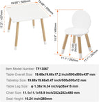 VEVOR Kids Table and Chairs, Toddler Table and Chair Set, Children Wooden Multi-Activity Table for Play, Art, Craft, Reading, Learning, Eating, 1 Table and 2 Chairs