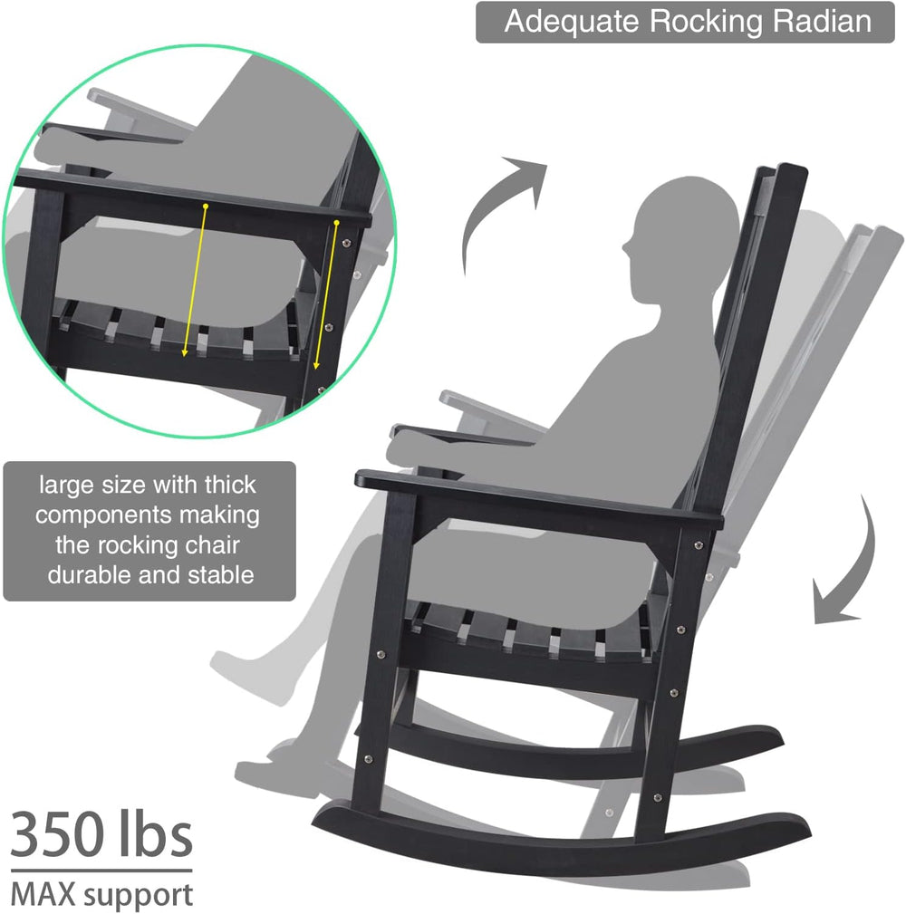 Outdoor Rocking Chair, Oversized Rocking Chair for Adults, All Weather Resist...