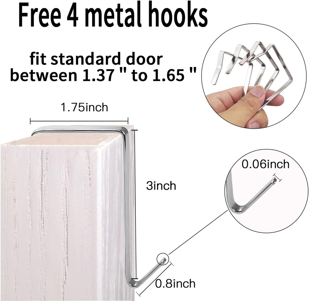 1 Pack 35 Clear Crystal Pockets Large Hanging Shoe Organizer Over The Door Shoe Rack for Closet Door Storage Shoe Holder Hanger, 4Hooks, white (67.7'' x 26.4'')