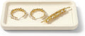 Microfiber Jewelry Display Flat Tray for Rings Earrings Necklace Bracelet, Jewelry Photograph Display Catchall Organizer Tray Dish(S,Beige)
