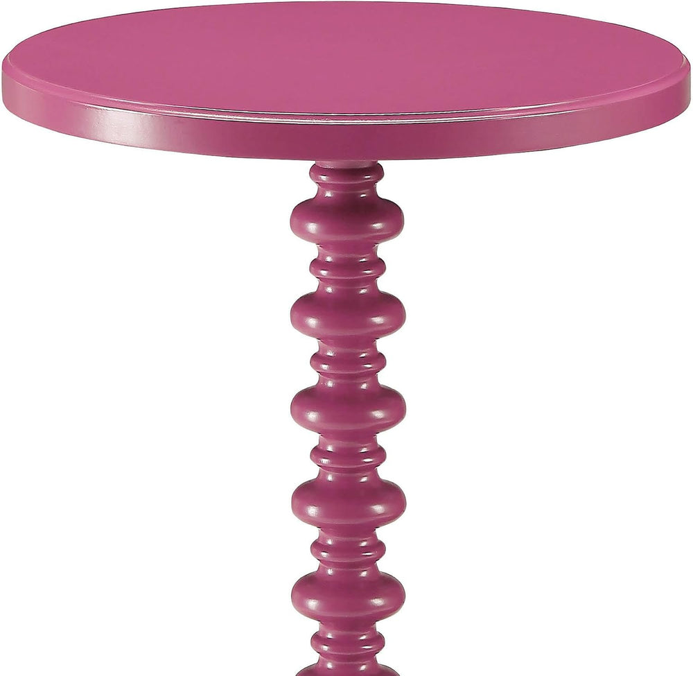 Purple Accent Table with Pedestal Base