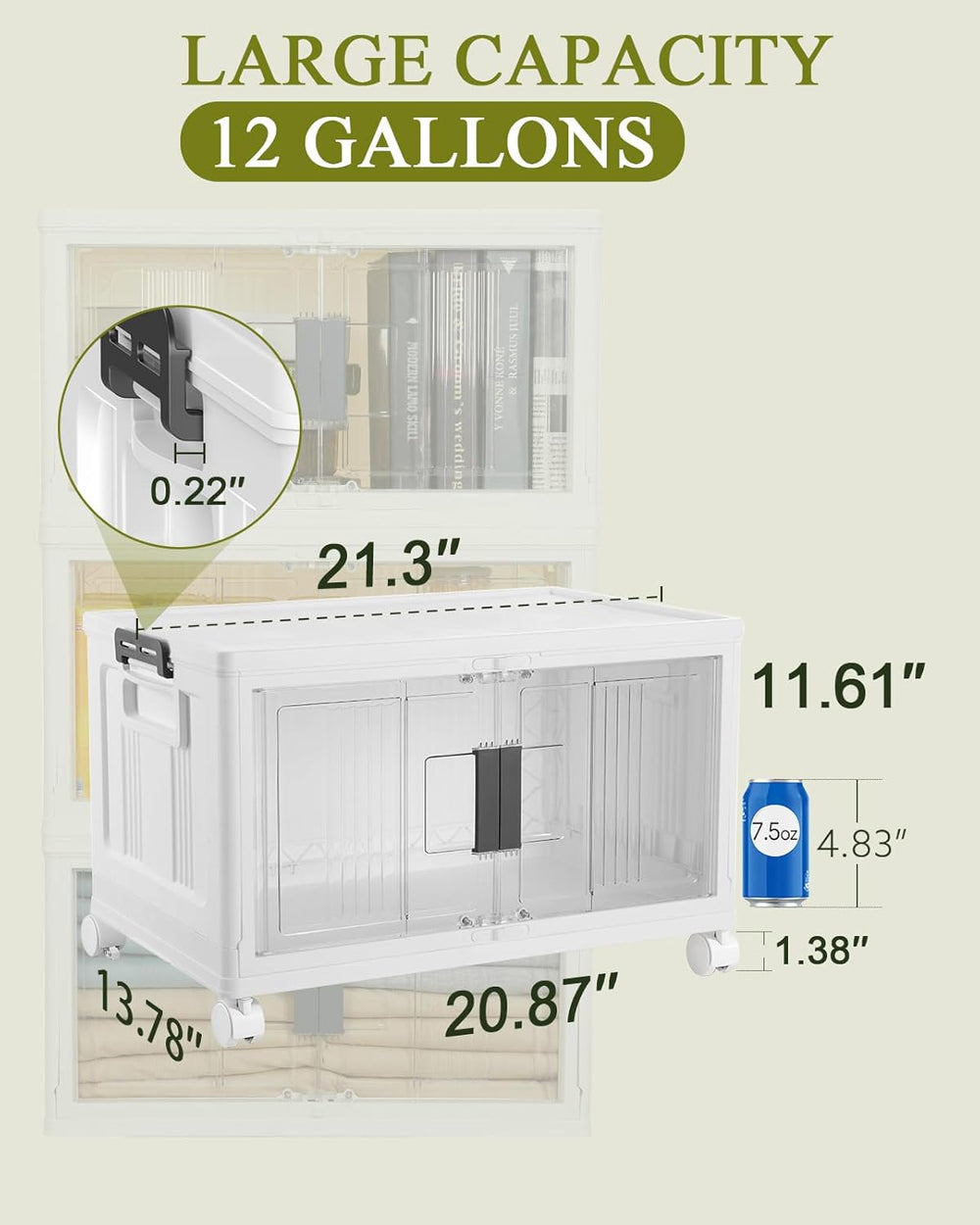 OlarHike 144QT Storage Bins with Lids for Closets, Office, Dorm, 3 Pack