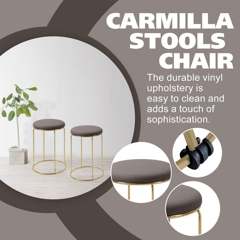 Kings Brand Furniture 4-Pack Stack Stools, Upholstered w/Metal Legs Backless ...