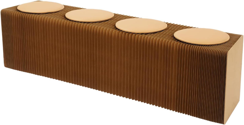 Folding Paper Stool with Pu Cushion,Accordion Paper Folding Sofa Chair,Scalab...