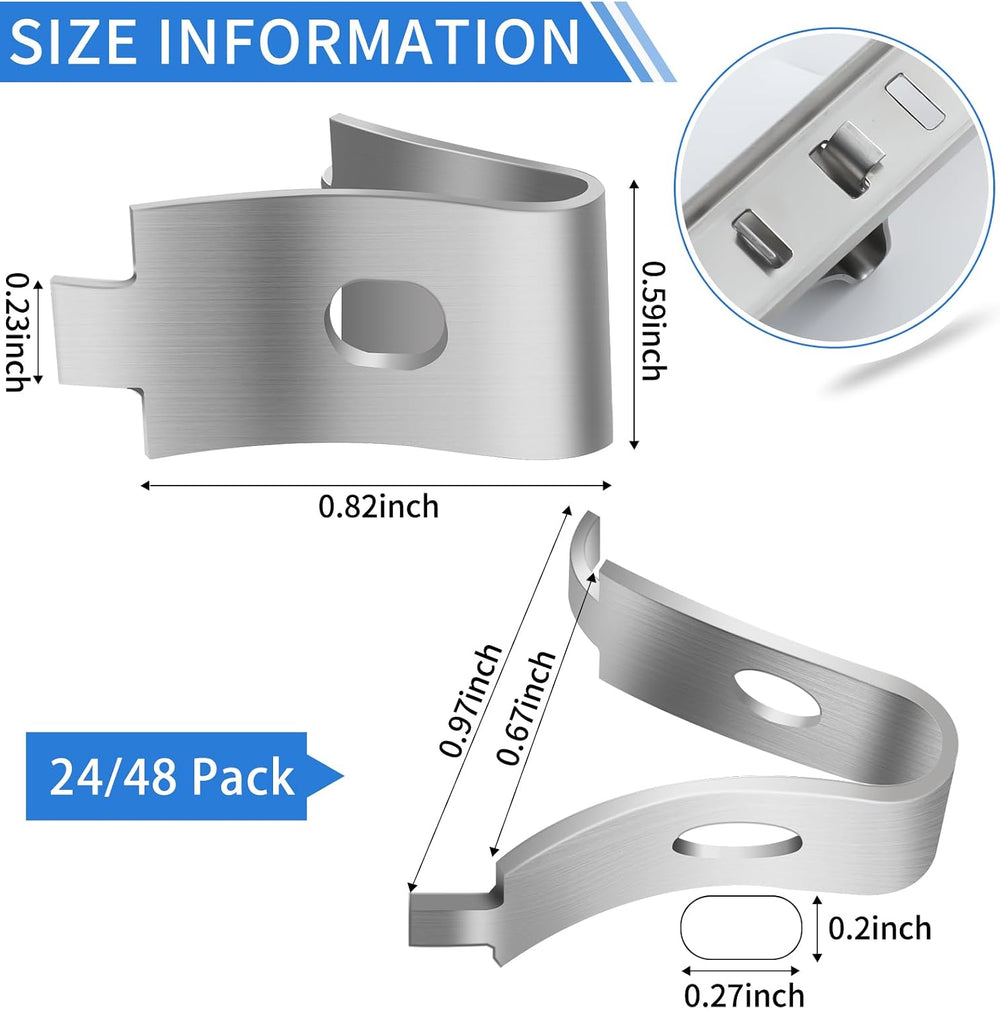 8 Pcs 40 Inch Shelf Pilaster Tracks and 24 Pcs Shelf Clips
