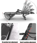 Lounge Chair Outdoor Chaise 2 in 1 Folding Cot 5 Position Reclining Patio Adjustable Patio Lawn Recliner Indoor(A)